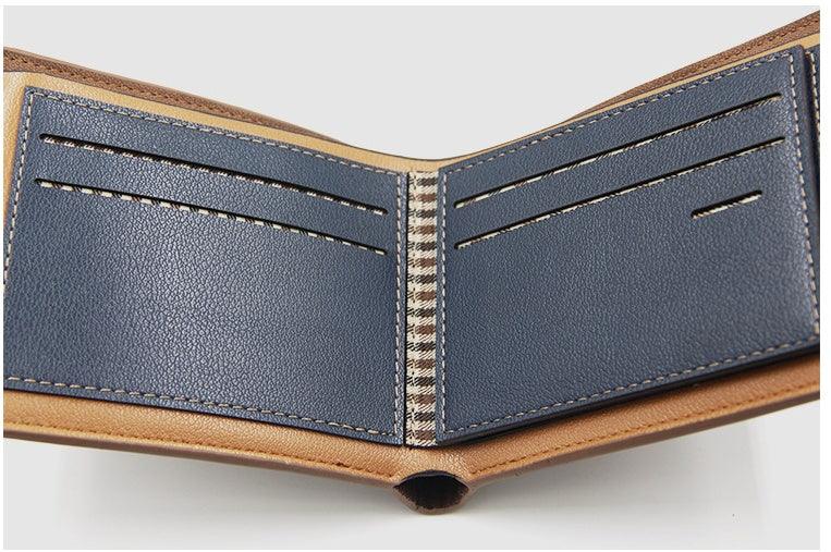 Men's Wallet Short Style Large Capacity Multi-Card Bag Fashion Three Percent Frosted Wallet