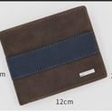 Men's Wallet Short Style Large Capacity Multi-Card Bag Fashion Three Percent Frosted Wallet