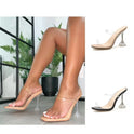 New British Style Square Toe Sandals And Slippers With Stiletto Heel