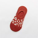 Spring And Summer Silicone Non-Slip Leopard Print Invisible Socks