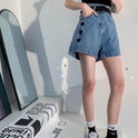 Summer Korean Version Of The High Waist Was Thin And Wild Loose Wide-leg Denim Shorts Women Pants