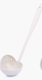 Colander With Wheat Straw Long Handle Dual-purpose Soup Spoon