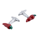 Enamel Cufflinks Fun Vegetables 3D Red Pepper Cufflinks