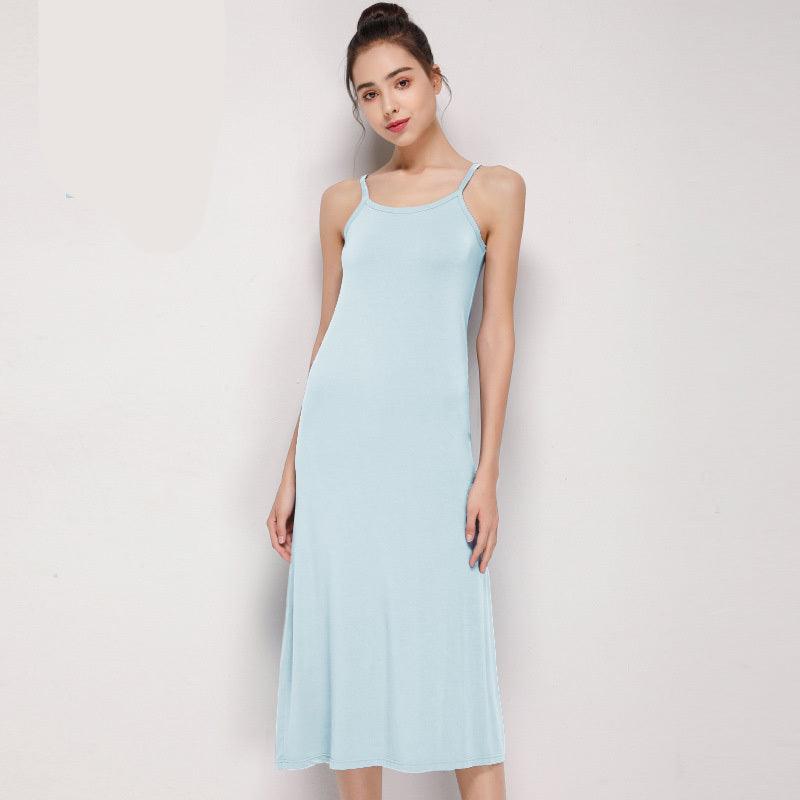 Women's Summer Mid Length Modal Suspender Dress