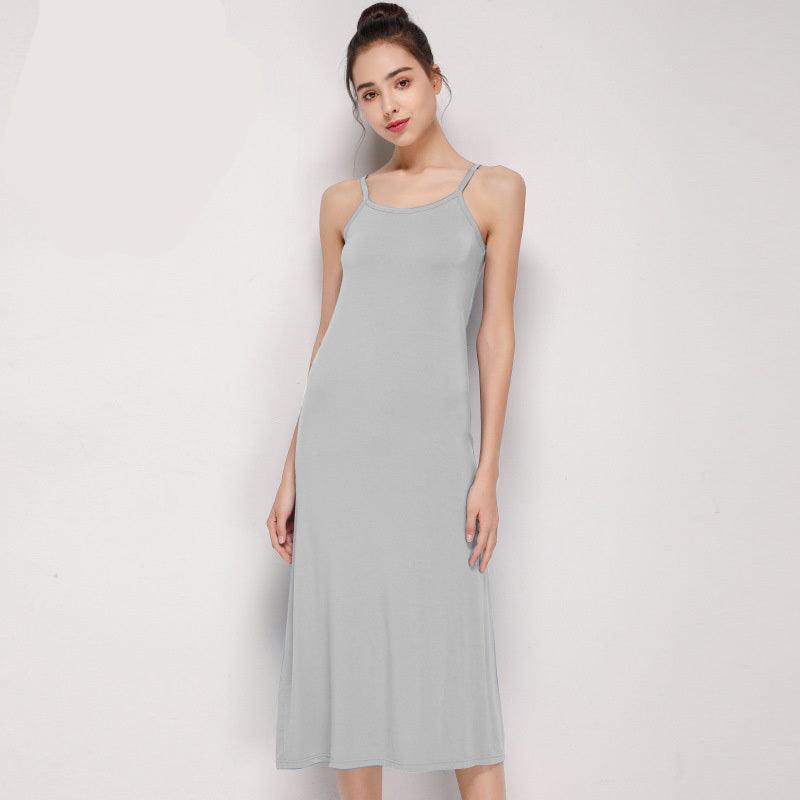 Women's Summer Mid Length Modal Suspender Dress