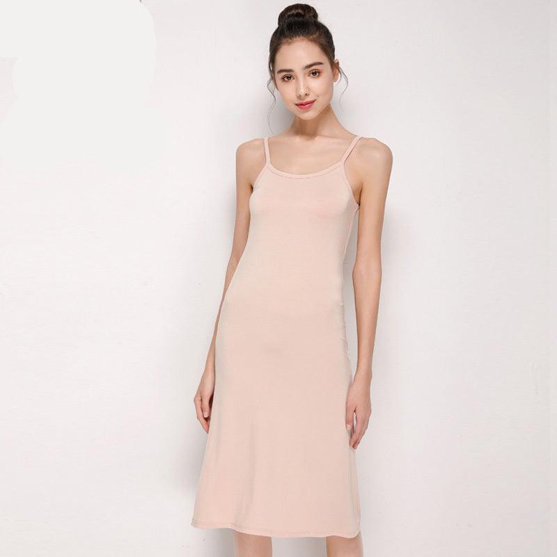 Women's Summer Mid Length Modal Suspender Dress