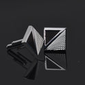 Simple And Fashionable Men's French Shirt Personality Twill Plaid Cufflinks