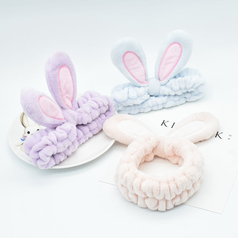 Factory Direct Sale Korean Version Of The New Hair Accessories Cute Rabbit Ears Headwear Face Wash Makeup Headband New Patch Headband