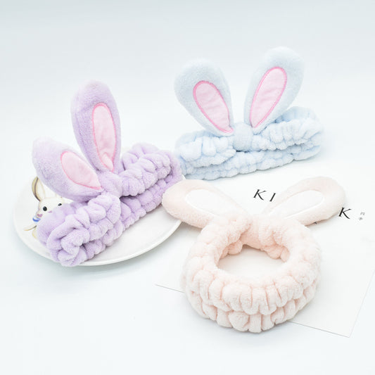 Factory Direct Sale Korean Version Of The New Hair Accessories Cute Rabbit Ears Headwear Face Wash Makeup Headband New Patch Headband