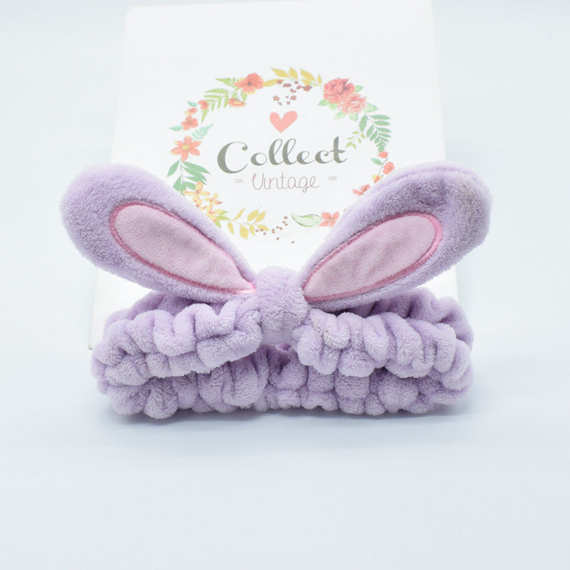 Factory Direct Sale Korean Version Of The New Hair Accessories Cute Rabbit Ears Headwear Face Wash Makeup Headband New Patch Headband