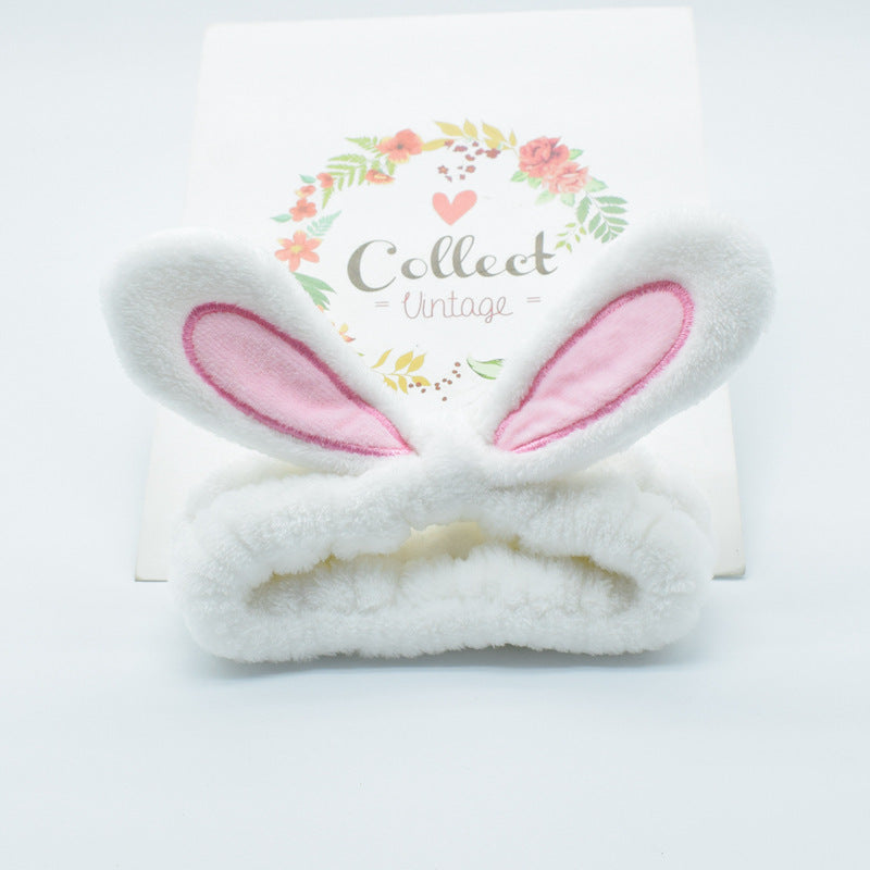 Factory Direct Sale Korean Version Of The New Hair Accessories Cute Rabbit Ears Headwear Face Wash Makeup Headband New Patch Headband