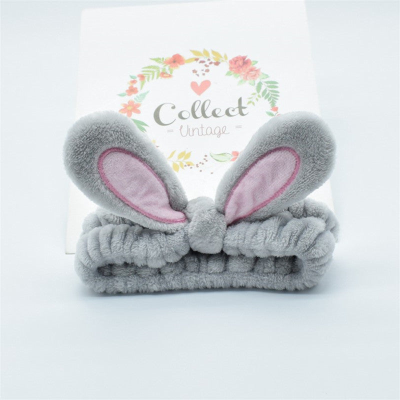Factory Direct Sale Korean Version Of The New Hair Accessories Cute Rabbit Ears Headwear Face Wash Makeup Headband New Patch Headband
