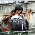 Retro Men's Portable Official Document Messenger Shoulder Bag Fashion Travel PU Leather