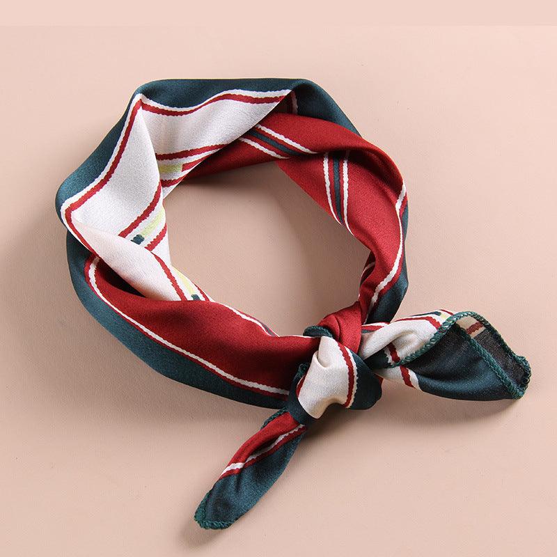 New Fashion Wholesale Simple Contrast Color Wild Small Silk Scarf Scarves
