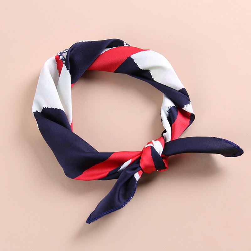 New Fashion Wholesale Simple Contrast Color Wild Small Silk Scarf Scarves
