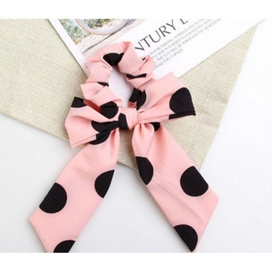 French Polka-dot Bow Low Ponytail Headband