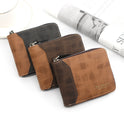 Zipper Two-fold Men's Wallet Retro Pu Coin Purse