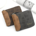 Zipper Two-fold Men's Wallet Retro Pu Coin Purse