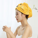 Free Shipping Dry Hair Towel Embroidery Dry Hair Cap Women's Absorbent And Quick-Drying Microfiber Thickened Turban Coral Fleece Shower Cap