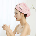 Free Shipping Dry Hair Towel Embroidery Dry Hair Cap Women's Absorbent And Quick-Drying Microfiber Thickened Turban Coral Fleece Shower Cap