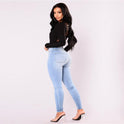 Cross-Border Supply New AliExpress Amazon Wish Explosion Light Color Stretch Jeans Women