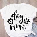 DOG MOM ECG Footprint Love Lady T-shirt Short Sleeve Top One Drop Delivery