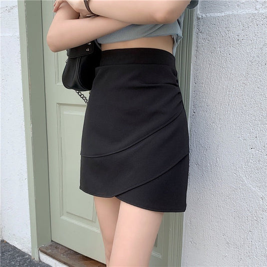 Summer Korean Version Of High-Waist Pleated Skirt, Anti-Empty Irregular Skirt, Short Skirt, Women's Small A-Line Skirt