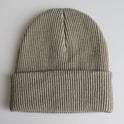 Pure Color Light Board Adult Knitted Hat With Warmth Hip-Hop Hat