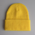 Pure Color Light Board Adult Knitted Hat With Warmth Hip-Hop Hat
