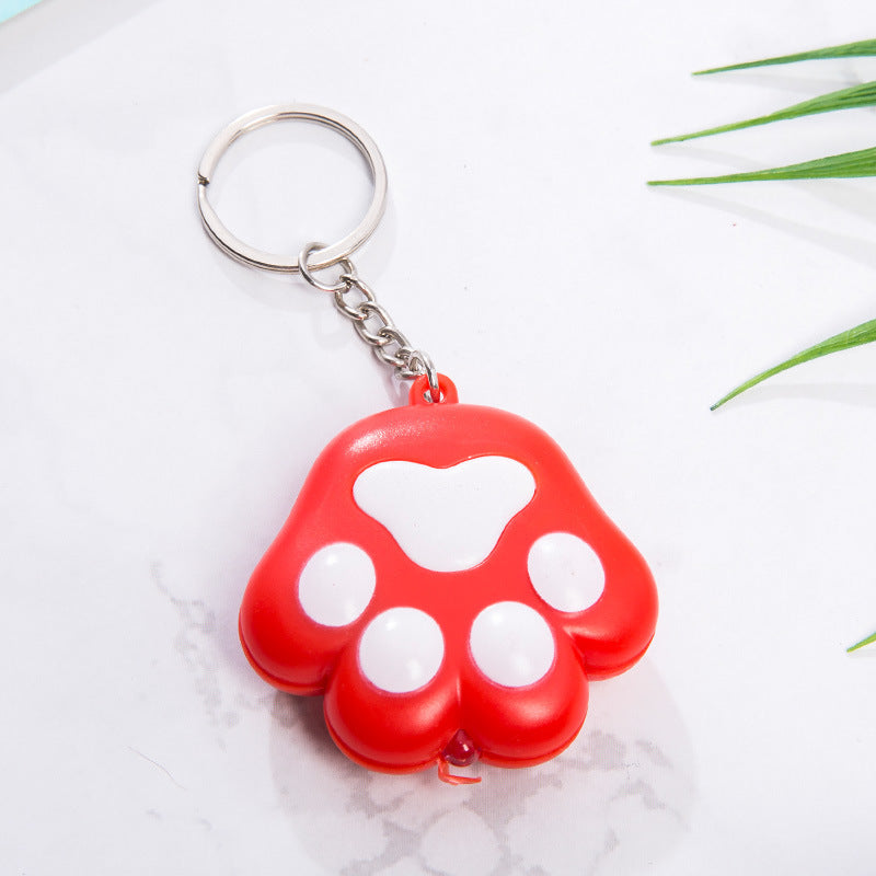 Autumn And Winter Cat Paw Keychain Ring Chain Bell Pendant Vocal Light Emitting Gift Creative Mobile Phone Shell Car Interior Accessories