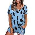 Spring And Summer New Foreign Trade Cross-Border European And American Hot Style Women'S Clothing Leopard Print Loose Short-Sleeved T-Shirt Women'S Top