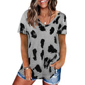 Spring And Summer New Foreign Trade Cross-Border European And American Hot Style Women'S Clothing Leopard Print Loose Short-Sleeved T-Shirt Women'S Top