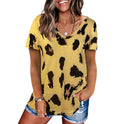 Spring And Summer New Foreign Trade Cross-Border European And American Hot Style Women'S Clothing Leopard Print Loose Short-Sleeved T-Shirt Women'S Top