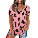 Spring And Summer New Foreign Trade Cross-Border European And American Hot Style Women'S Clothing Leopard Print Loose Short-Sleeved T-Shirt Women'S Top