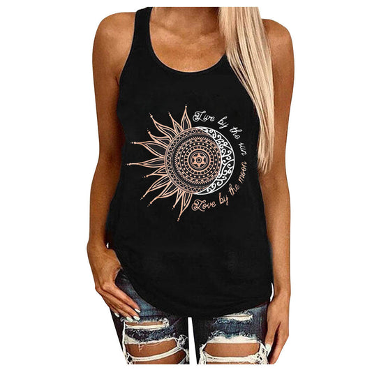 Sun Print Sleeveless Tank Top