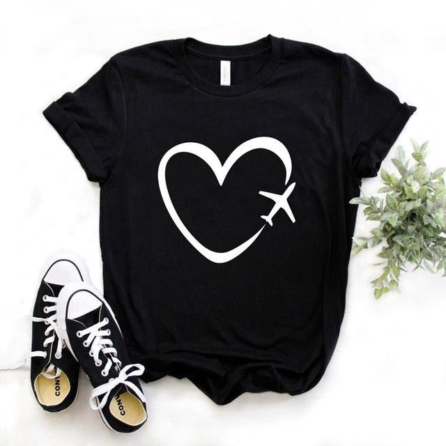 Travel Plane Beloved Print Ladies t-Shirt