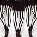 Black And White Vertical Stripes For Spring Leggings