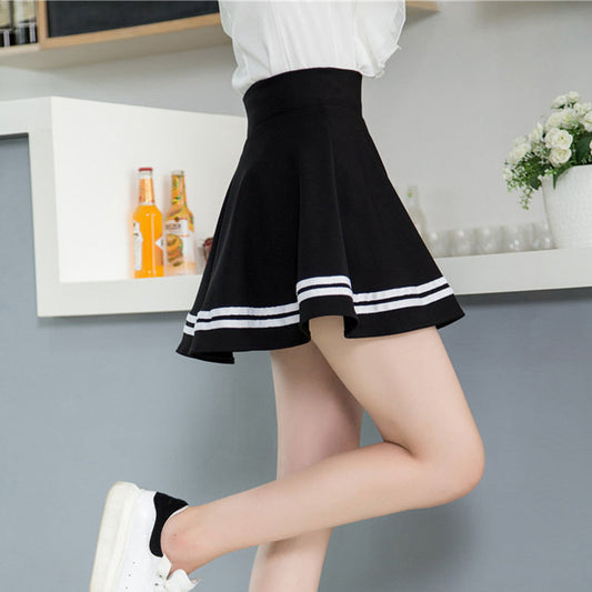 The New High-Waisted Half-Length Student Skirt, Female College Windproof, Sweet And Fluffy Pleated Skirt, A-Line Skirt