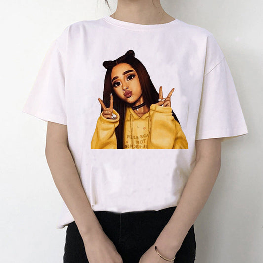 Ariana Grande T Shirt Women 7 Rings Fashion Harajuku T-shirt