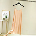 Sling Skirt Is Thin, Bottoming Skirt, Women'S Round Neck Long Skirt, Sleeveless Dress, Large Size Mid-Length, Inner Petticoat