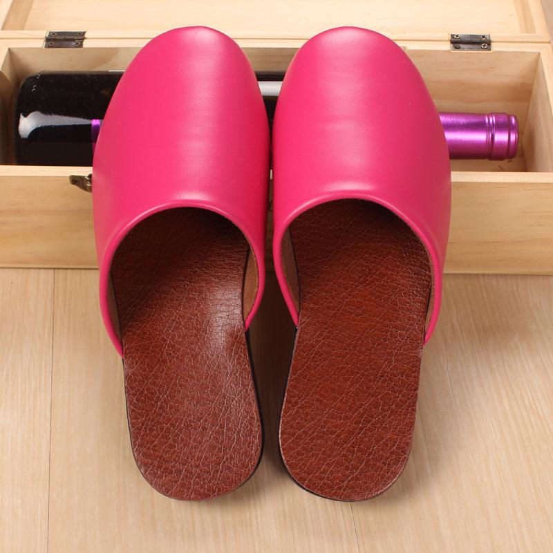 Custom  Haining Leather Slippers Men''S And Women''S Baotou Home Floor In Spring And Winter