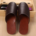 Custom  Haining Leather Slippers Men''S And Women''S Baotou Home Floor In Spring And Winter