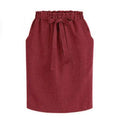 Casual High Waist Skirt Bow Loose Bag Hip Skirt