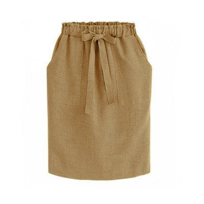 Casual High Waist Skirt Bow Loose Bag Hip Skirt