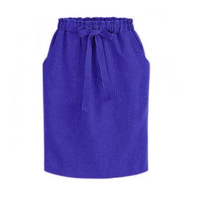 Casual High Waist Skirt Bow Loose Bag Hip Skirt