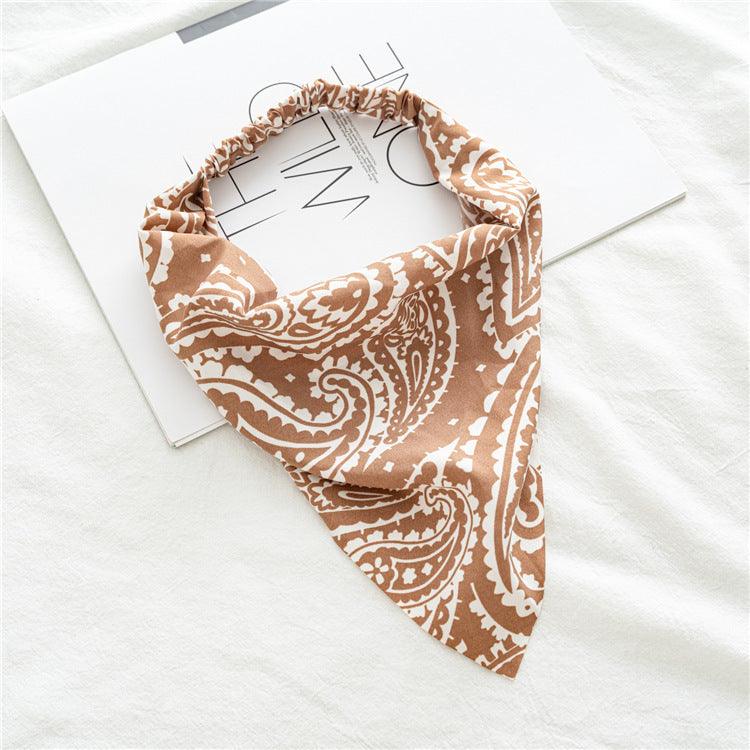 Ladies Elastic Band Wrap Headscarf Headband Cross-Border All-Match Triangle Scarf Three-State Hair Ring