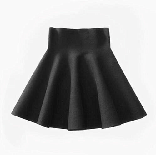 High Waist Stretch Knit Skirt Sexy Slim All-Match Pleated Skirt Casual Student Skirt Women