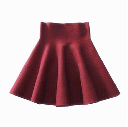 High Waist Stretch Knit Skirt Sexy Slim All-Match Pleated Skirt Casual Student Skirt Women