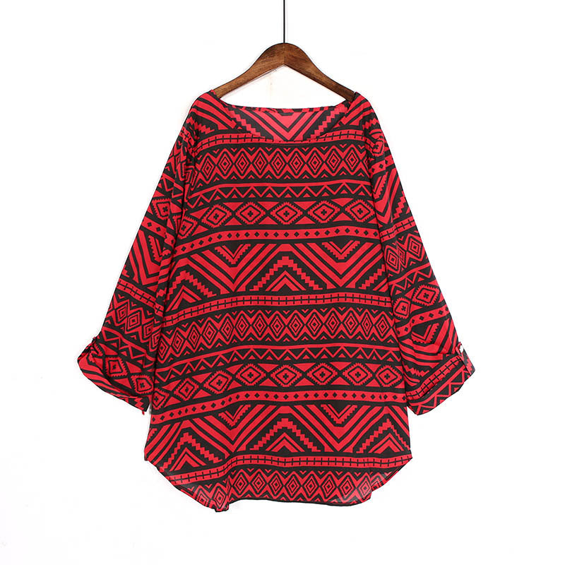 Fashion Contrast Stripes Casual Loose Large Size Small Shirt Summer New Korean Five-Point Sleeve Thin Chiffon Shirt