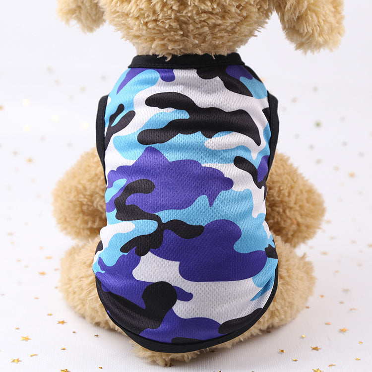 Printed Mesh Camouflage Cartoon Vest Multi-color Optional Color Dog Vest